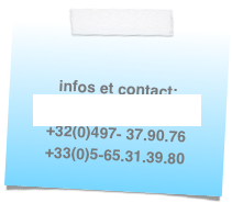 

infos et contact:
parole.envie@yahoo.fr
+32(0)497- 37.90.76
+33(0)5-65.31.39.80
